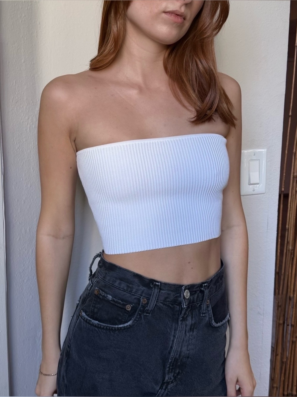 Babaton Aritzia Essamba Tube White Top Size XS